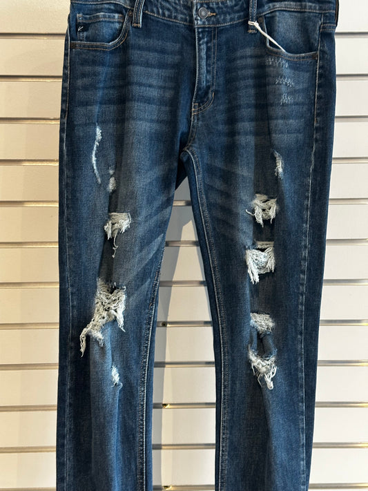Kancan "Lucy" Dark Wash Mid-Rise Boyfriend Jean