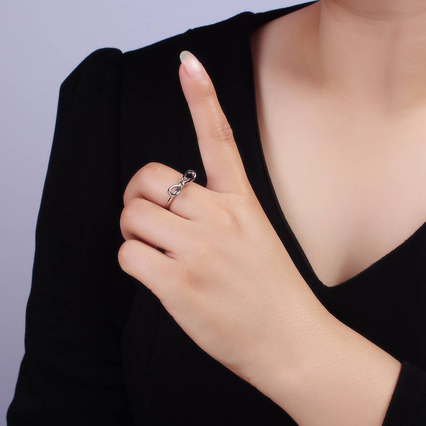 Open Ribbon Bow Ring