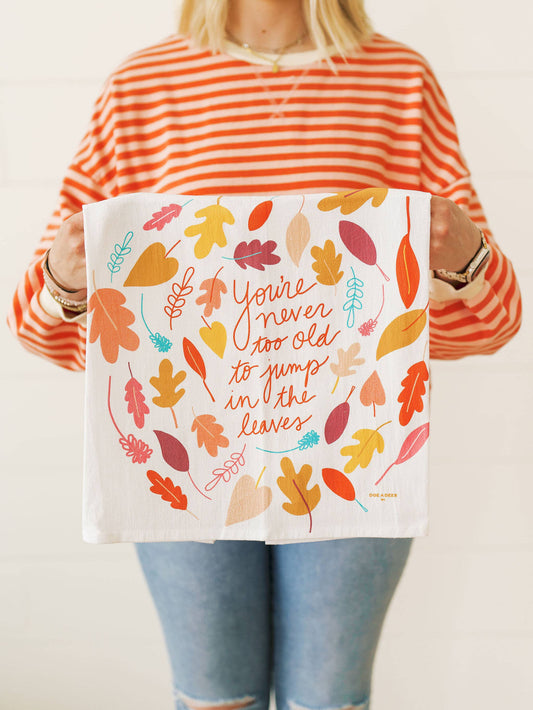 Jump In The Leaves - Flour Sack Towel