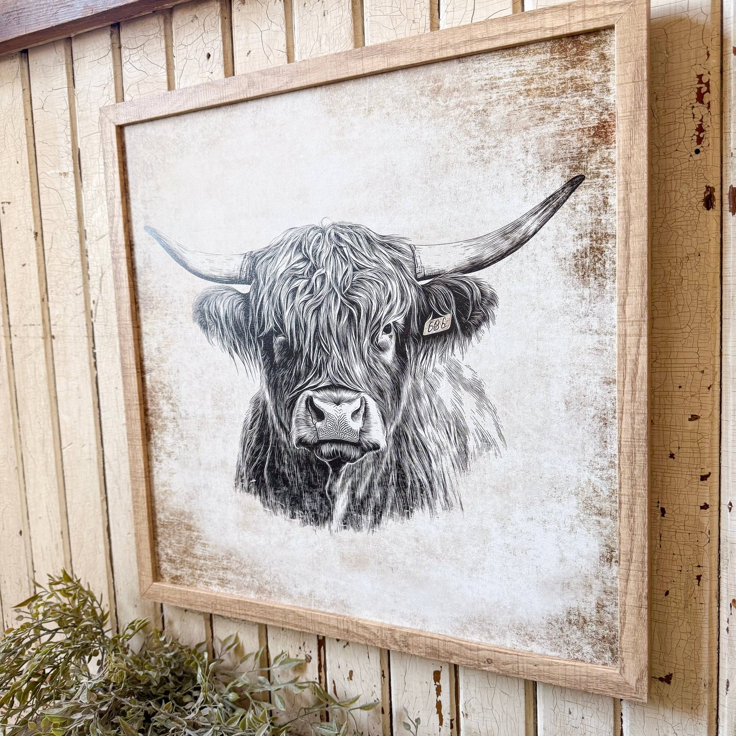 Neutral Highland Cow Wall Art Print