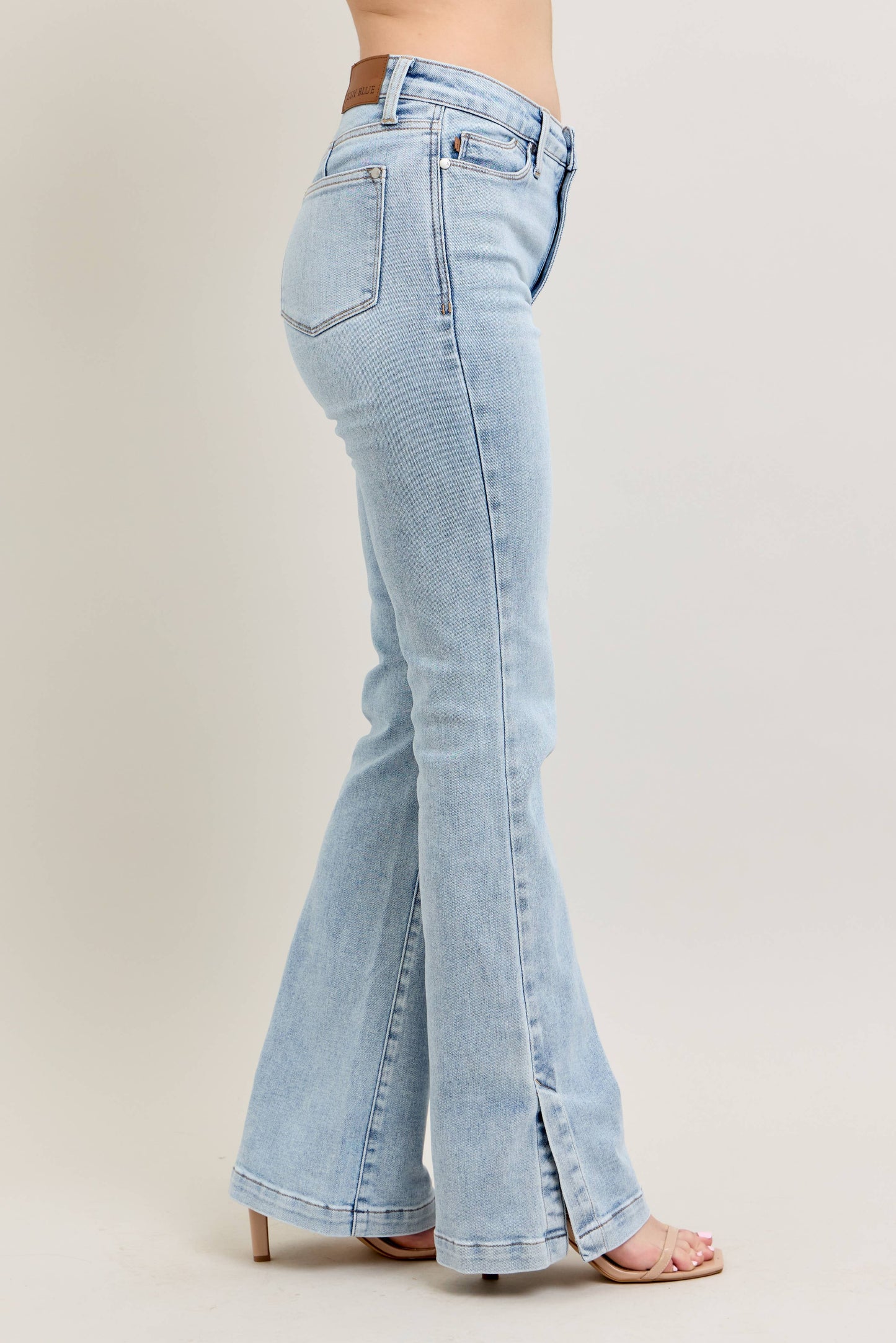 Judy Blue Tummy Control Vintage Wash Side Slit Slim Boot