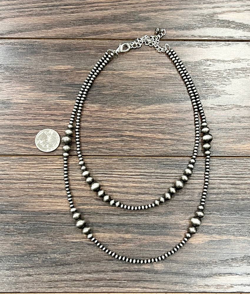 Handmade 2-strand Navajo Bead Necklace