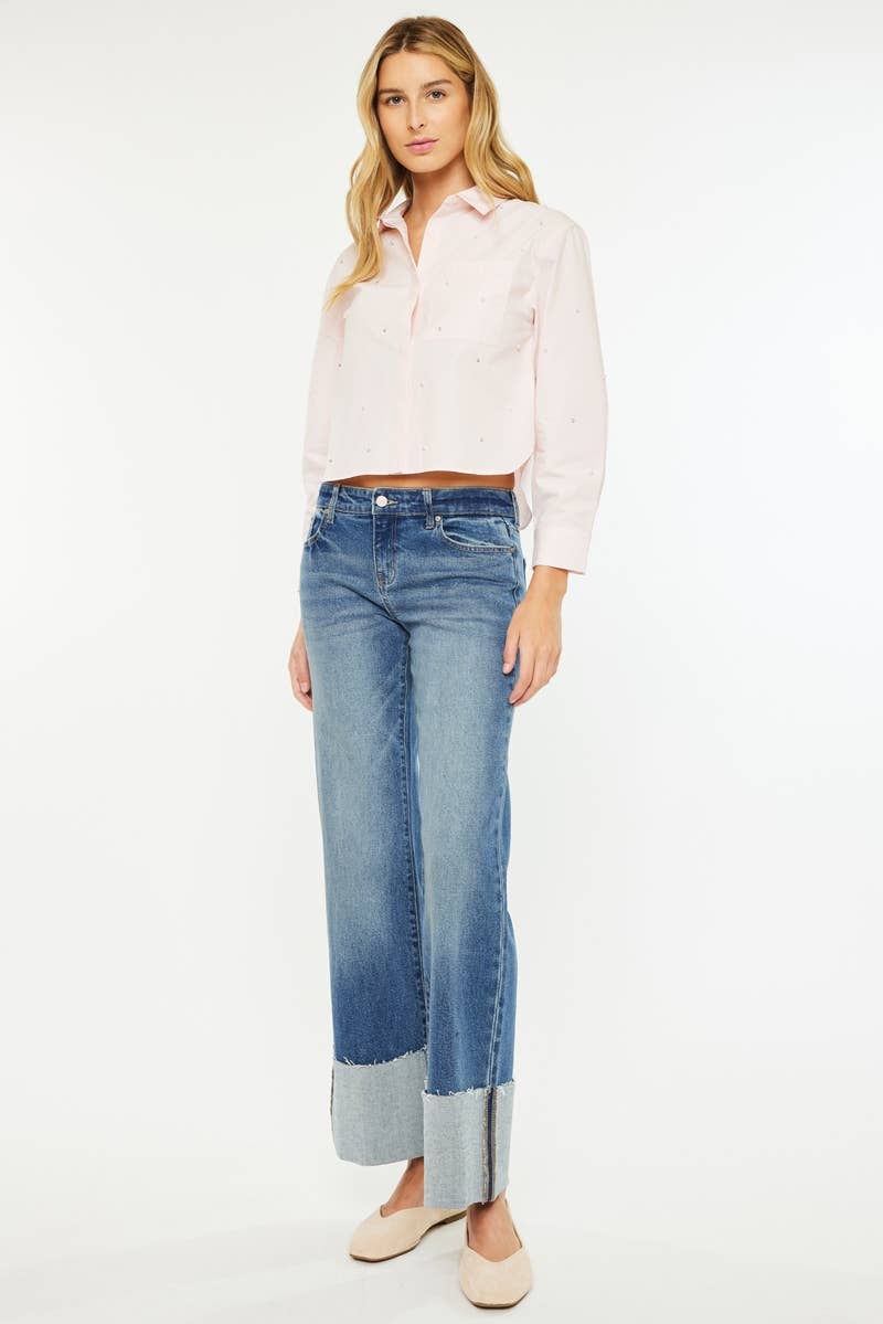 Kancan "Morgan" Mid rise Cuffed Jeans