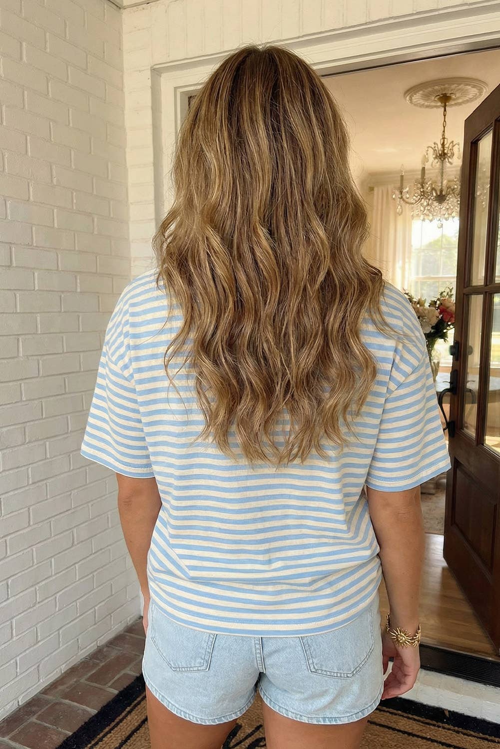 Blue Striped Drop Shirt