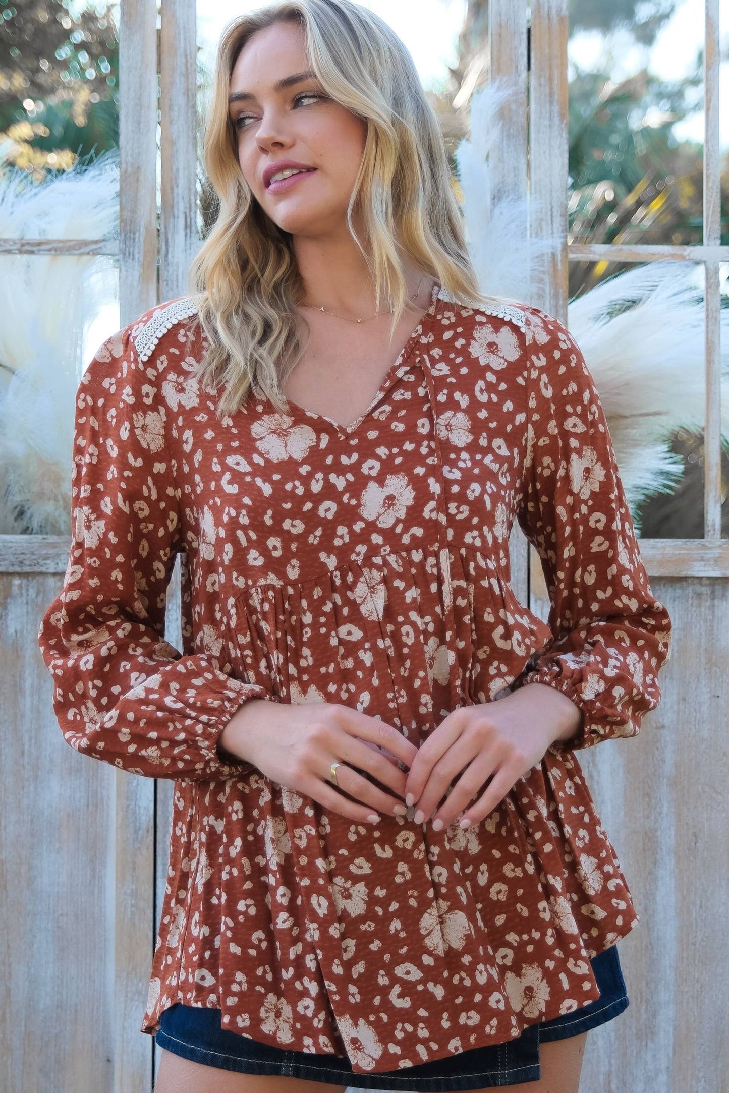 Floral Babydoll Blouse