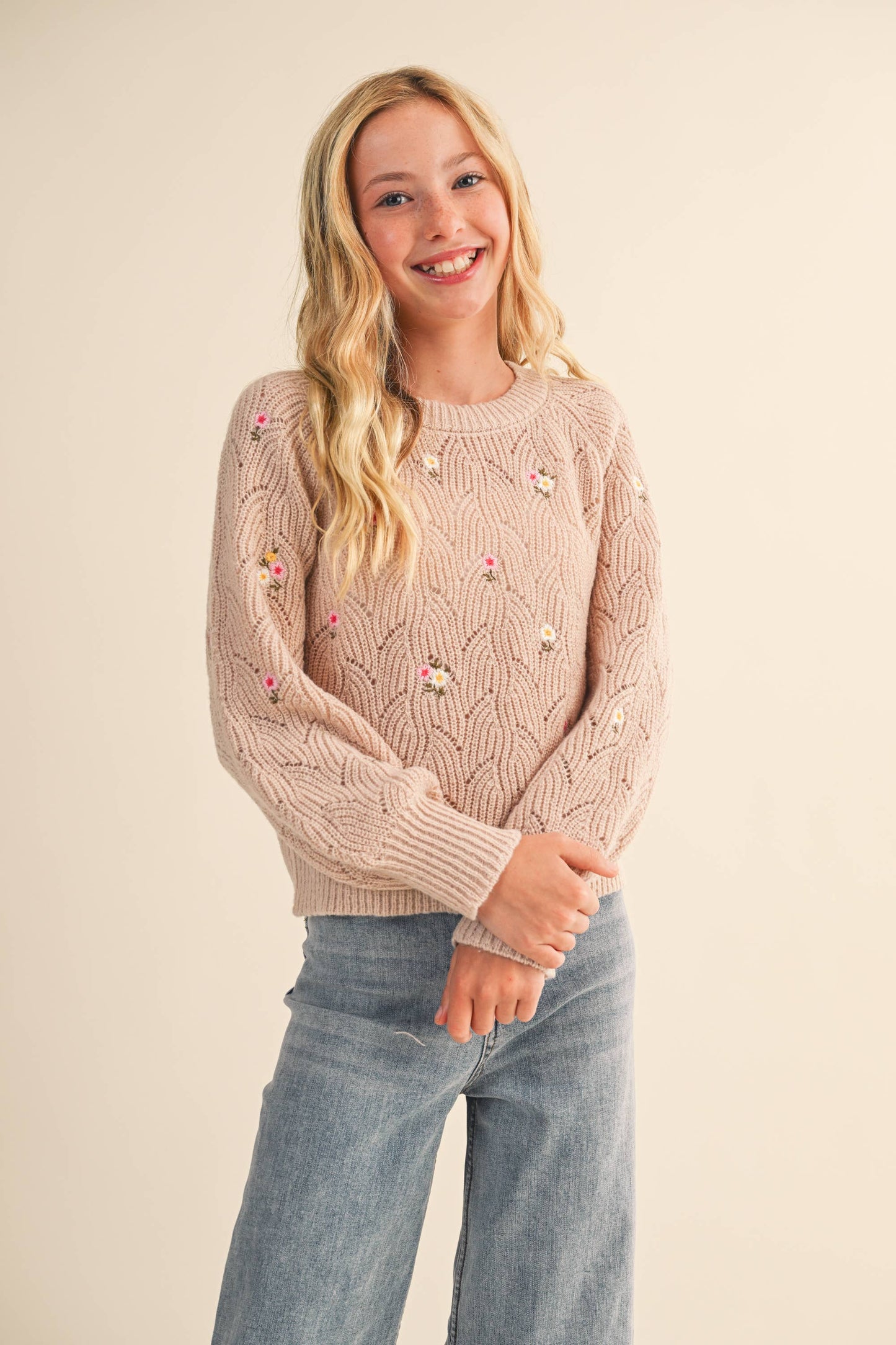 TWEEN KIDS GIRLS RAGLAN SWEATER