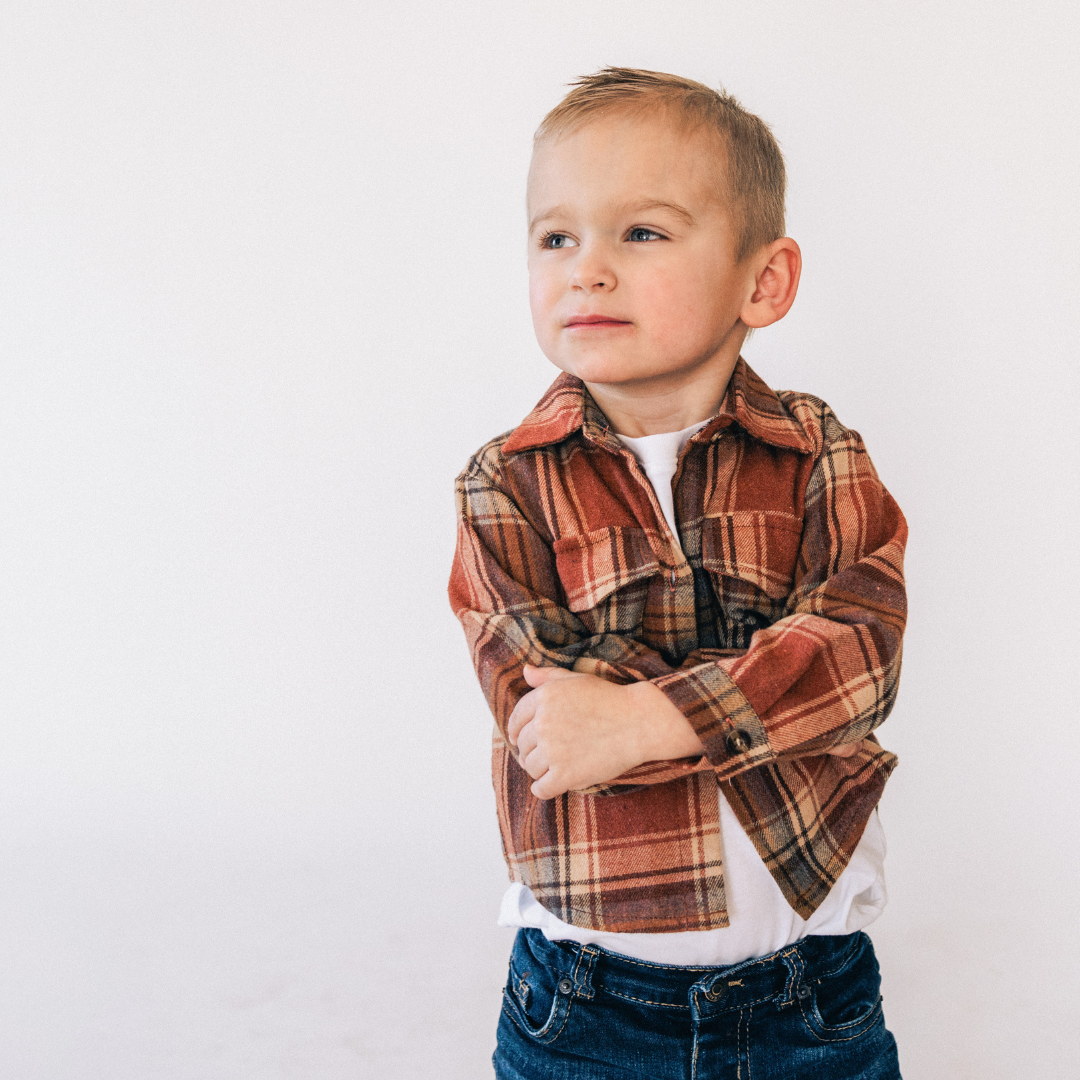 Boy's Lightweight Rust Flannel