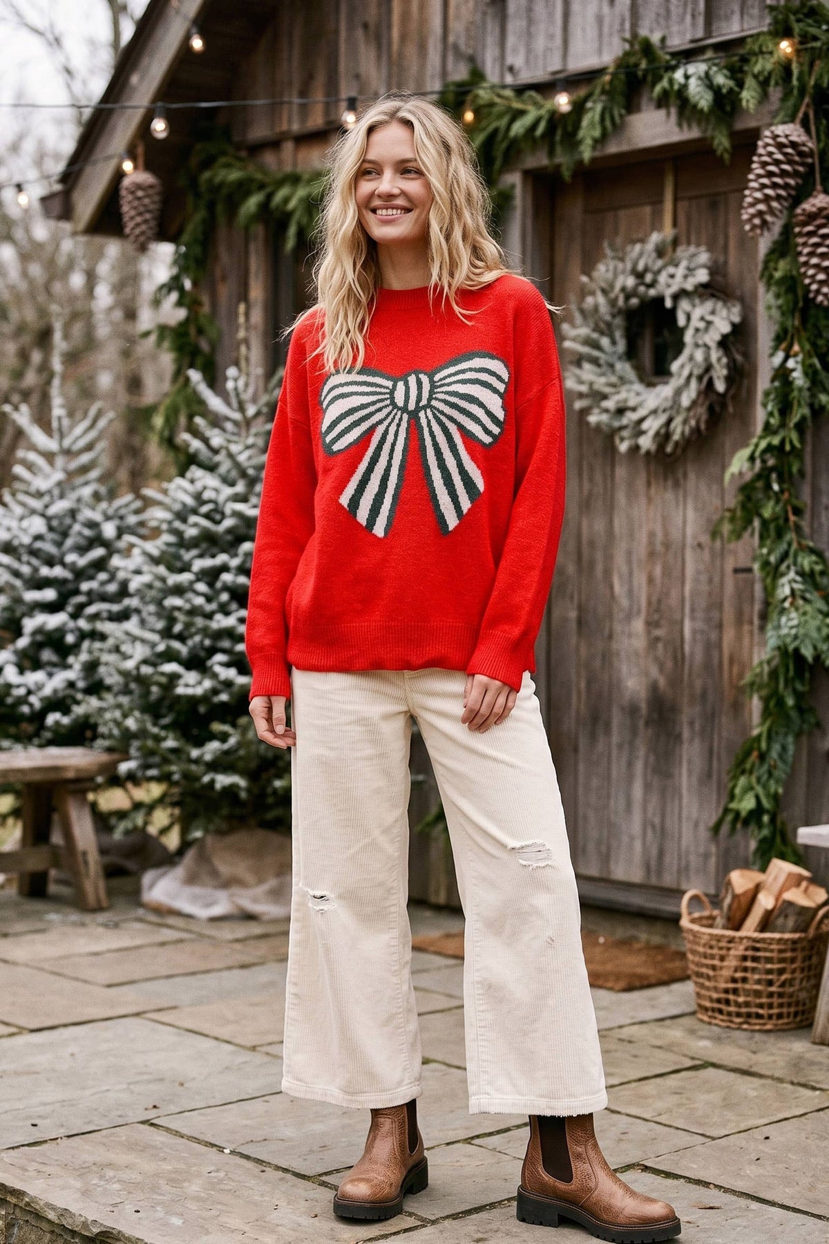 Oversized Bow Christmas Sweater