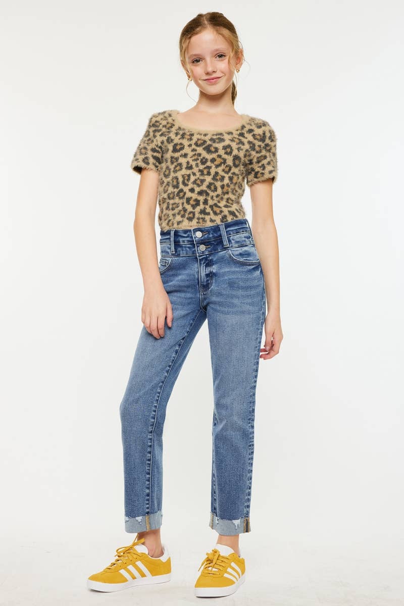 YOUTH HIGH RISE SLIM STRAIGHT JEANS
