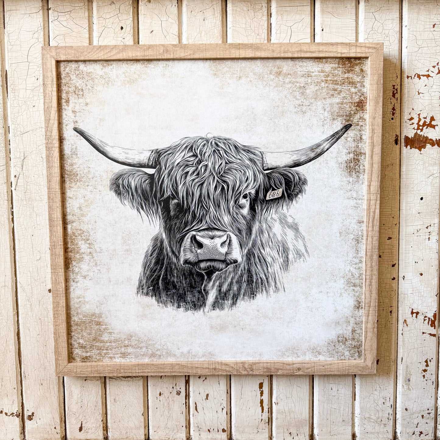 Neutral Highland Cow Wall Art Print