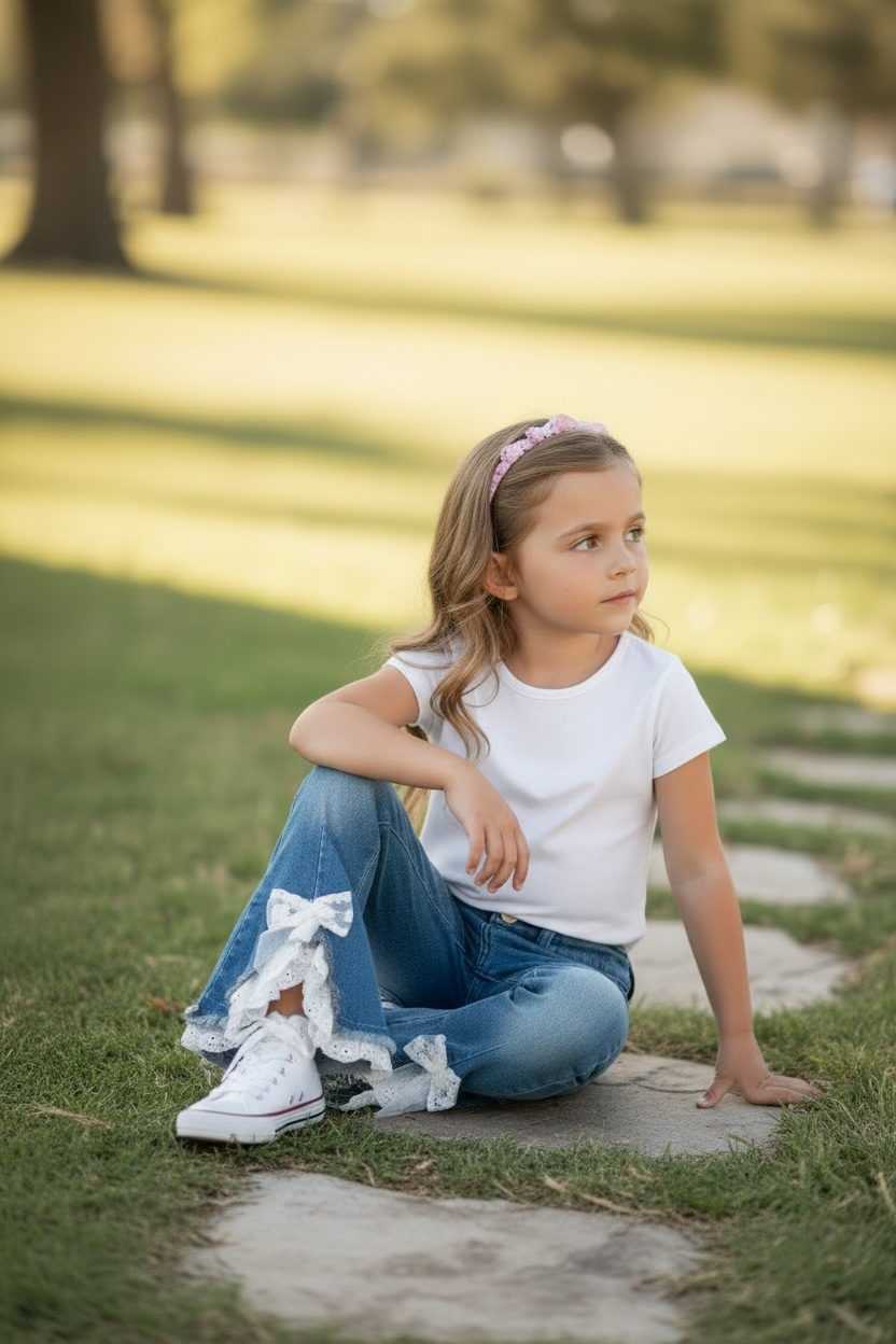 Girl’s Bow Bell Bottoms