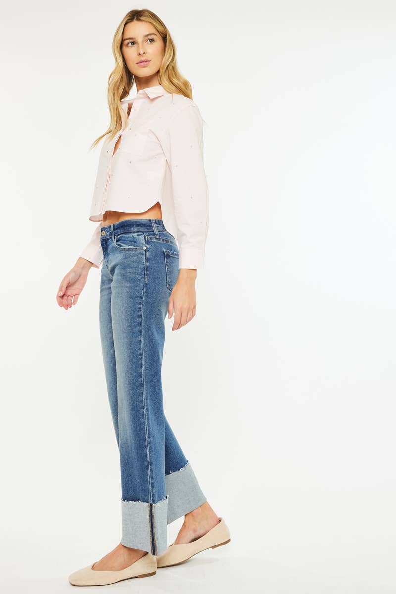 Kancan "Morgan" Mid rise Cuffed Jeans