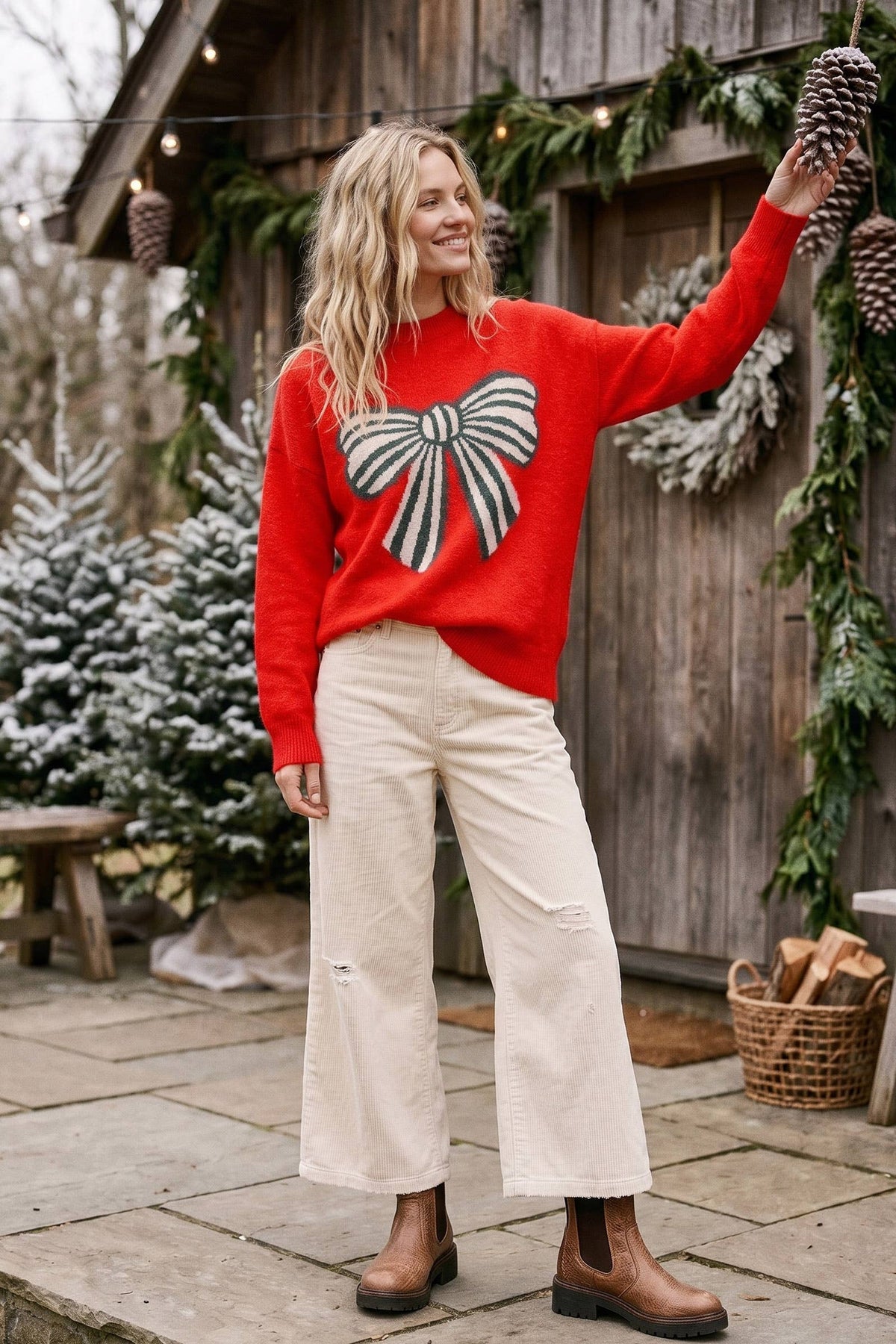 Oversized Bow Christmas Sweater