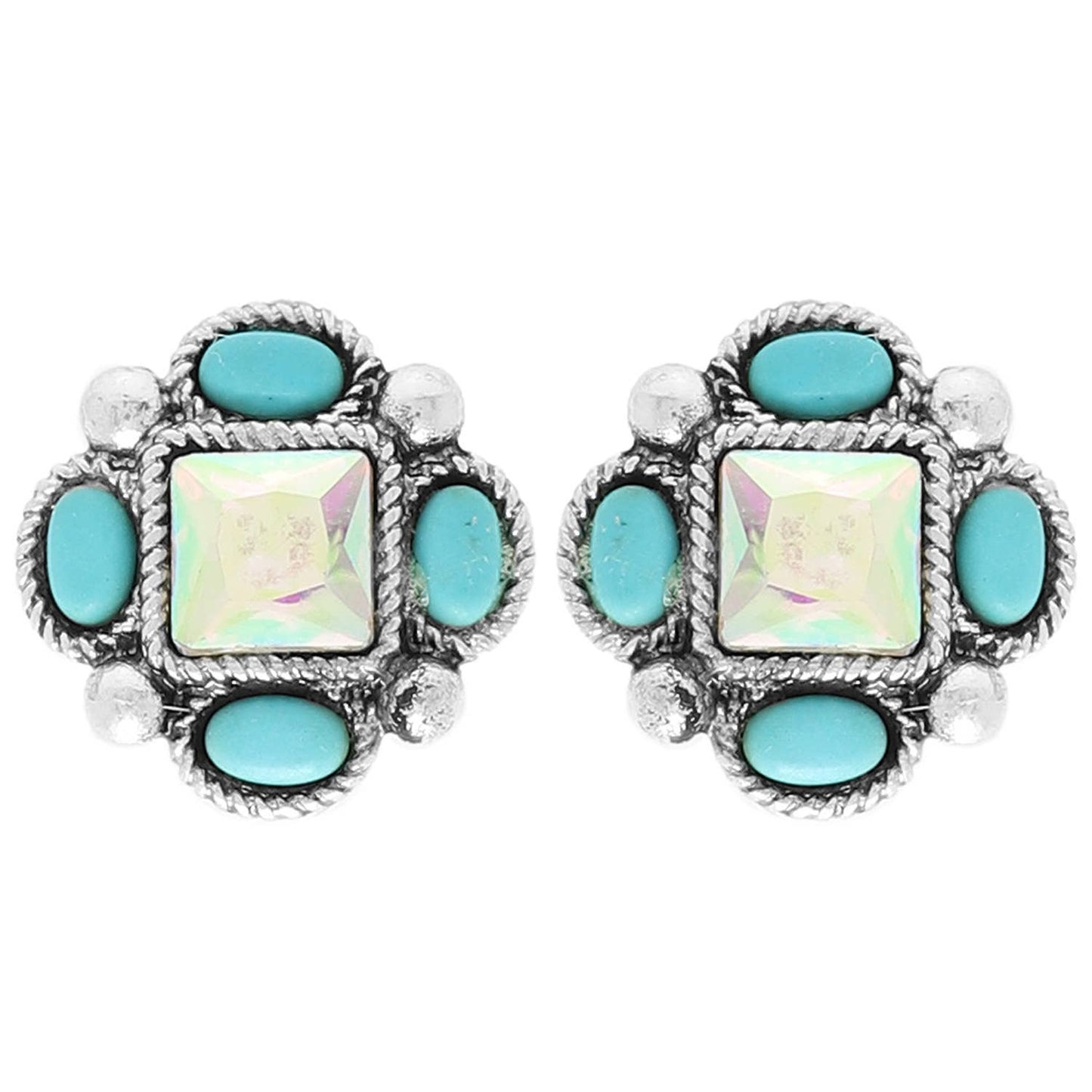 Western Jeweled Rhombus Post Earrings