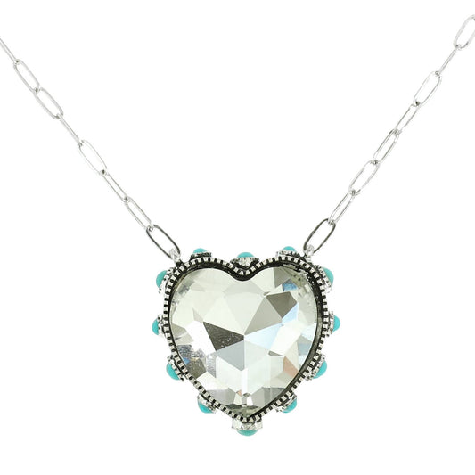 Western Heart Shaped Gemstone Turquoise Necklace