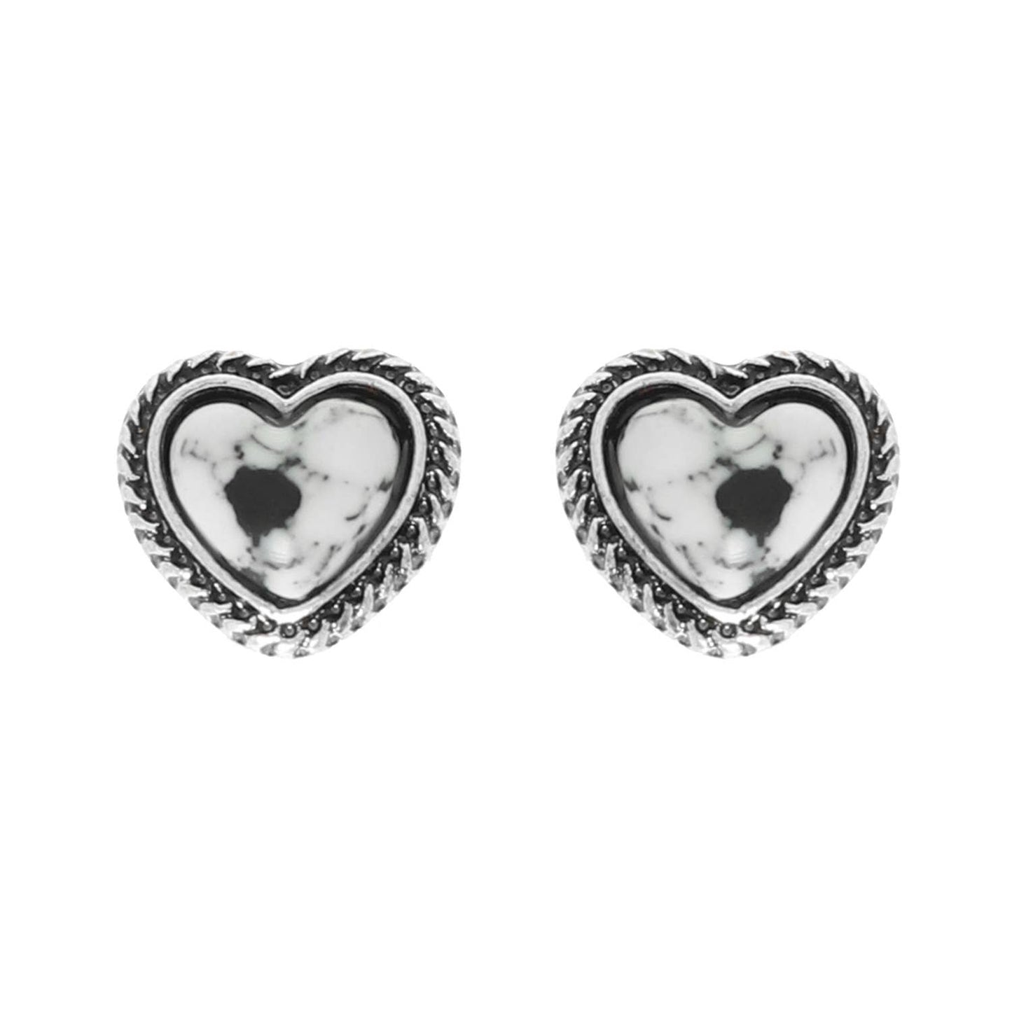 Western Navajo Turquoise Heart Earrings