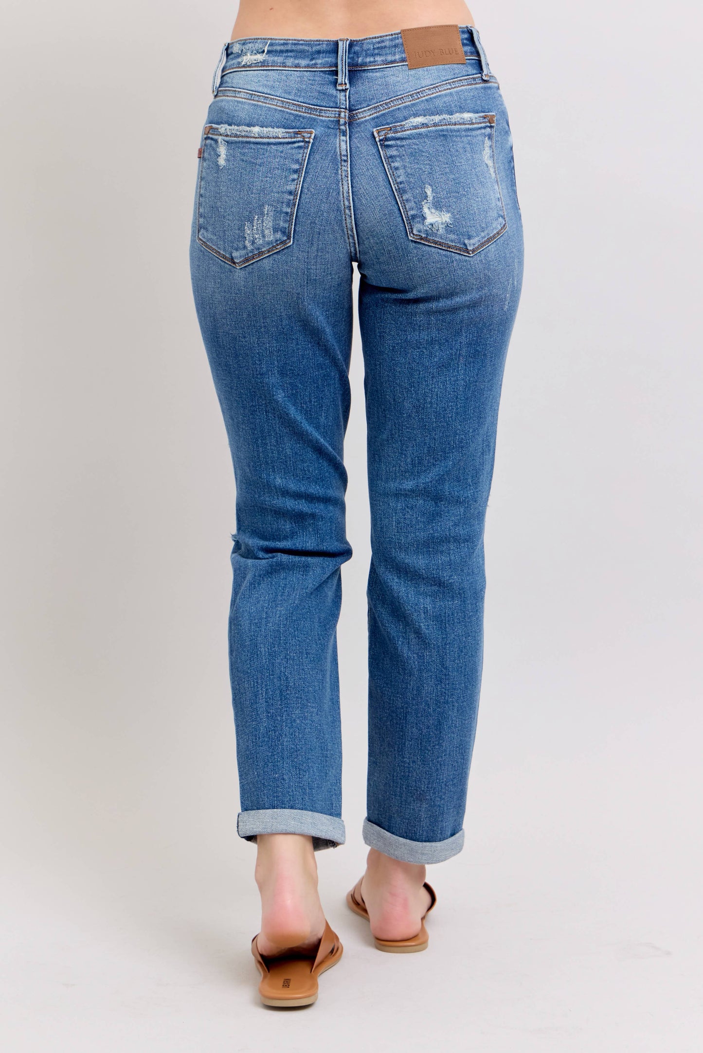 Judy Blue Vintage Wash Boyfriend Fit W/ Destroy