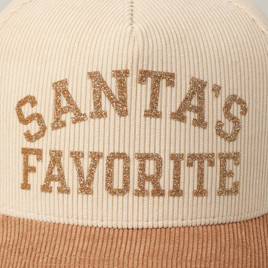 Santa's Favorite Glitter  Corduroy Hat