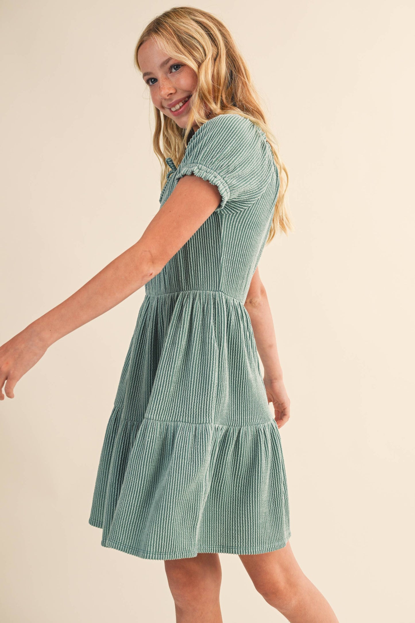TWEEN  GIRLS PUFF TIERED DRESS