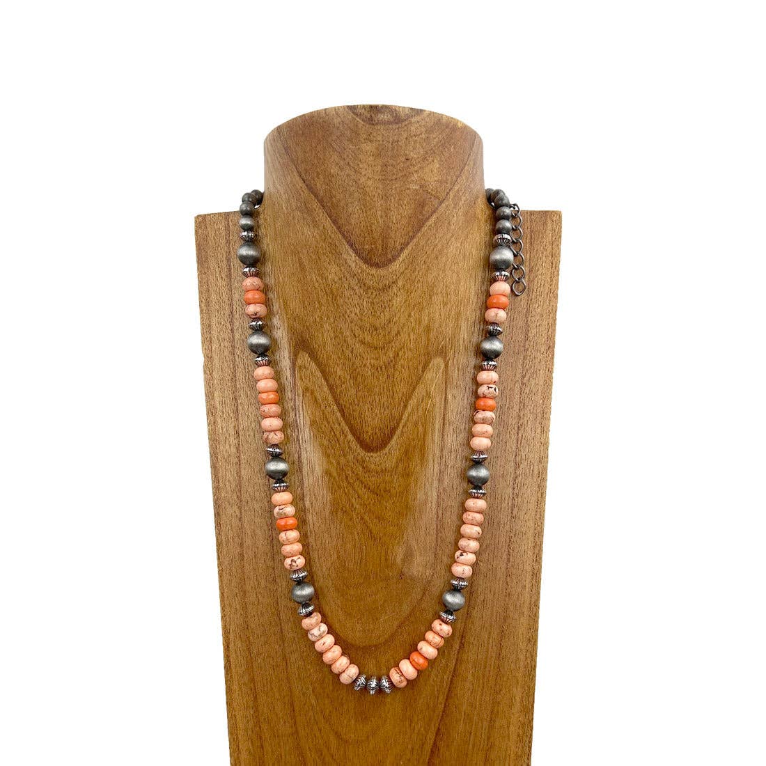 Navajo pearl with orange stone beads Necklace