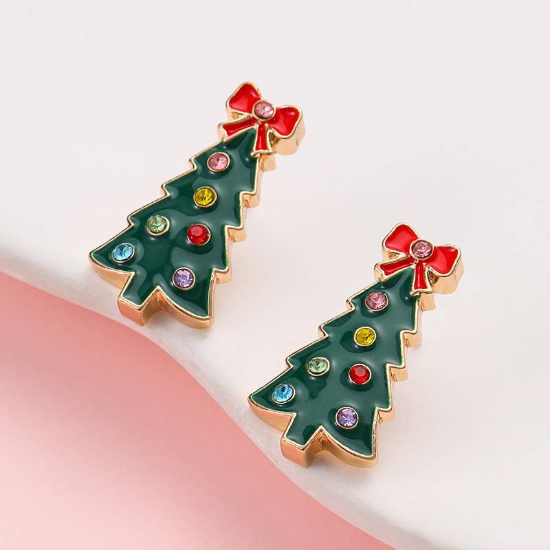 CHRISTMAS TREE STUD EARRINGS