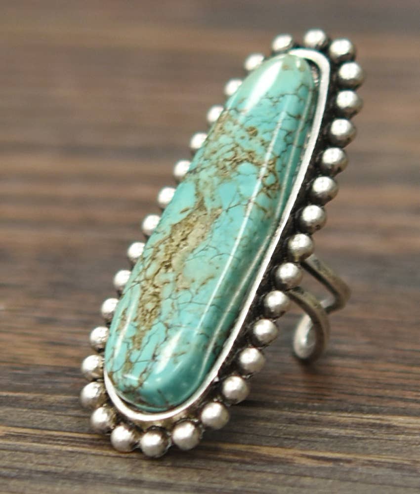 Very-Big! Turquoise Adjustable Ring