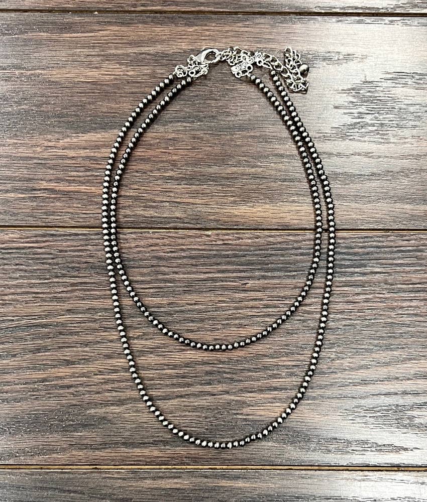 20" 4mm Polish Navajo Bead Necklace