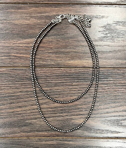 20" 4mm Polish Navajo Bead Necklace