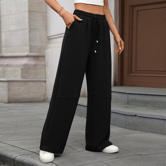 High-Waist Drawstring Wide-Leg Pants