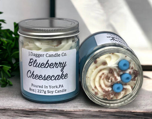8oz. Blueberry Cheesecake Dessert Soy Candle