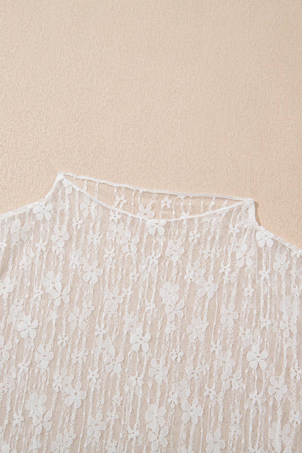 White Sheer Floral Lace Top