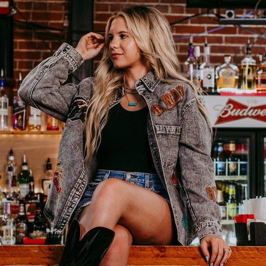 Wild West Embroidery Denim Shacket