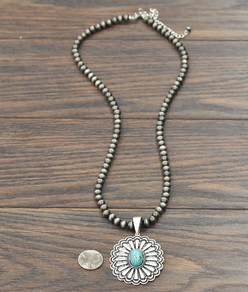 Long Navajo Concho Necklace