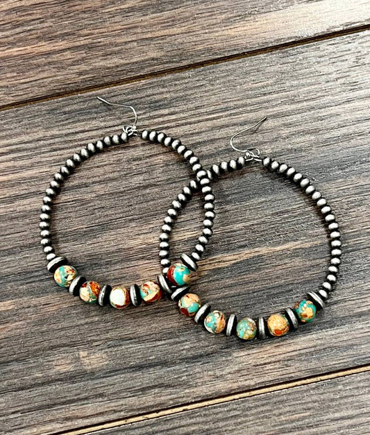 Gemstone Hoop Earrings