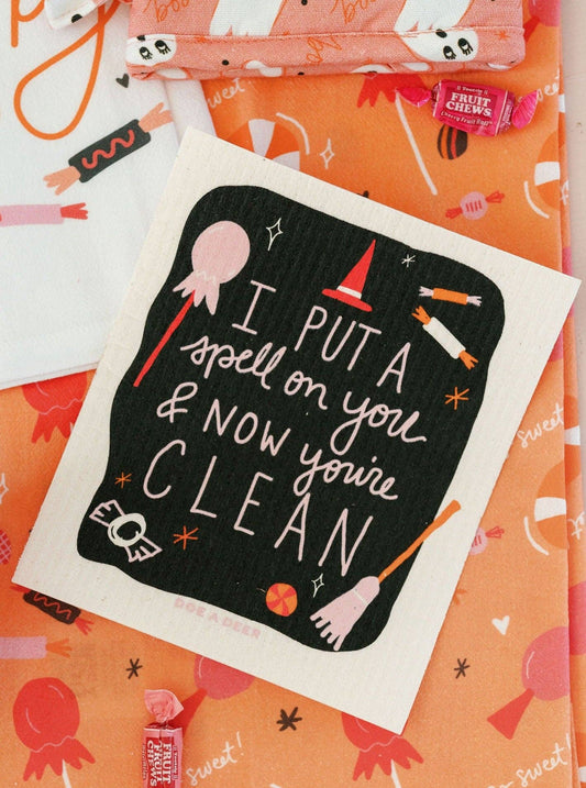 I Put A Spell On You Halloween Swedish Dishcloth | Reusable