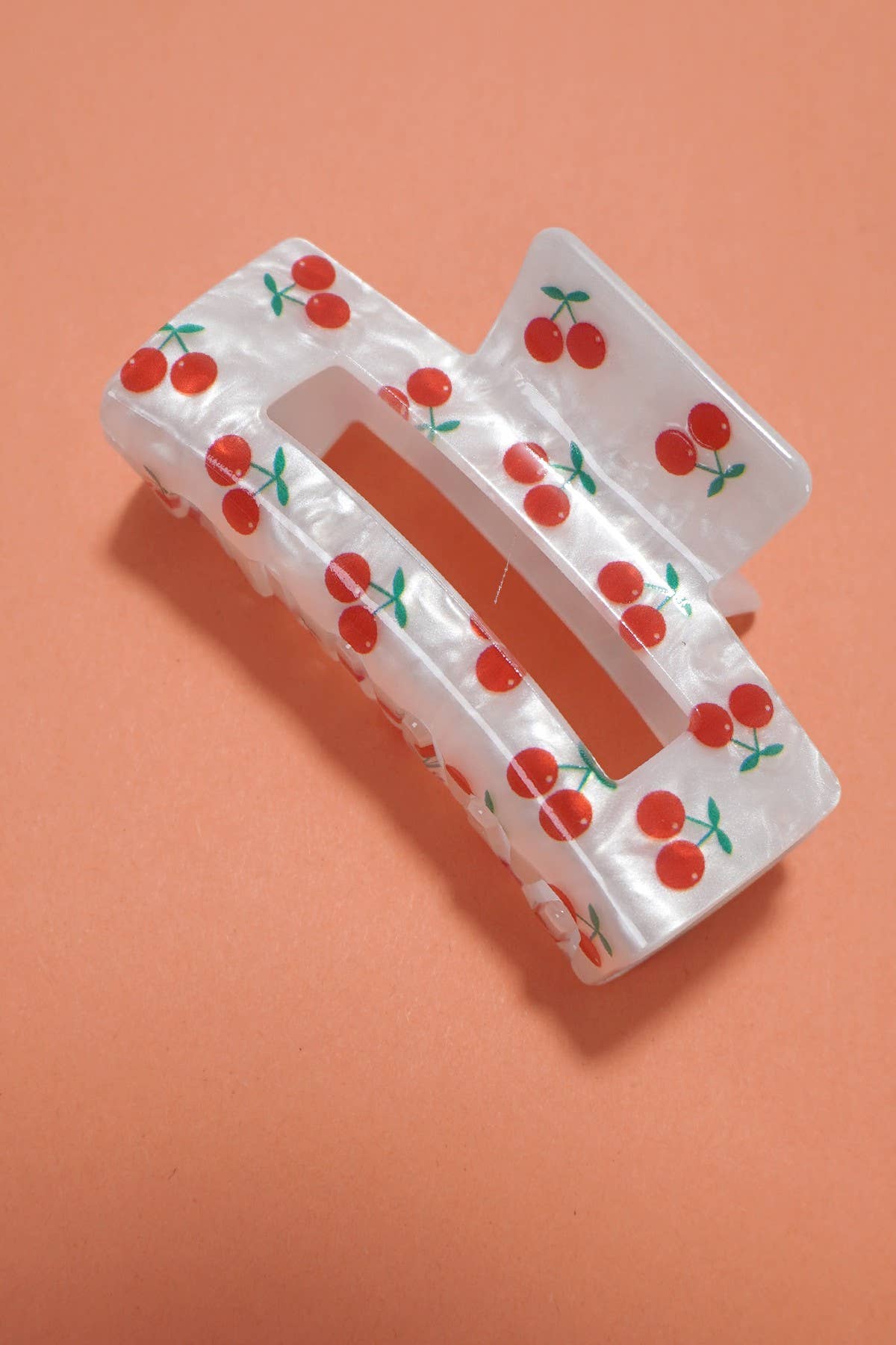CHERRY BOW RECTANGLE HAIR CLAW CLIPS