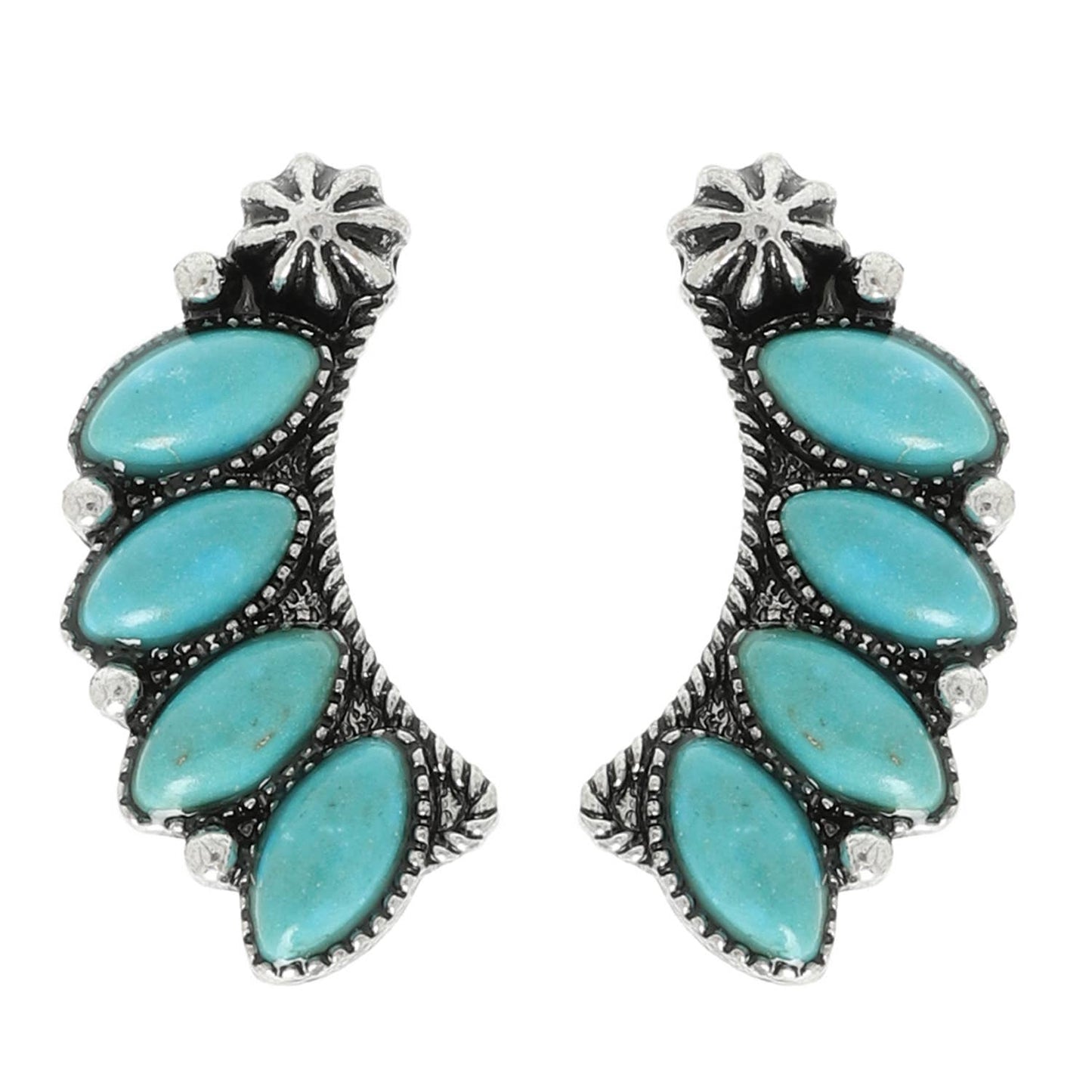 Western Marquise Semi Precious Stone Post Earrings