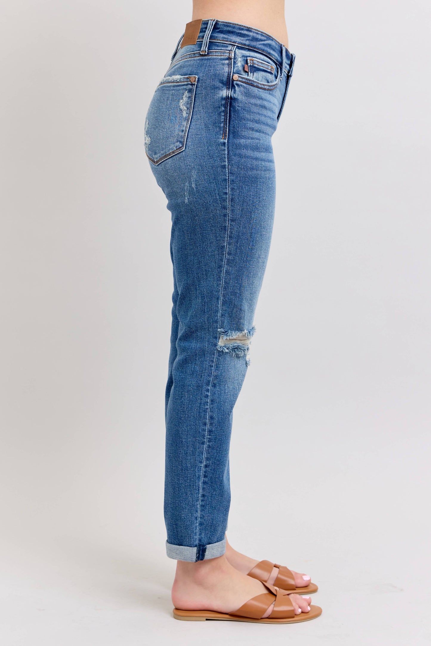 Judy Blue Vintage Wash Boyfriend Fit W/ Destroy