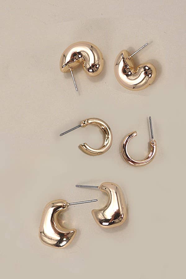 BUBBLE HOOP TRIO EARRINGS