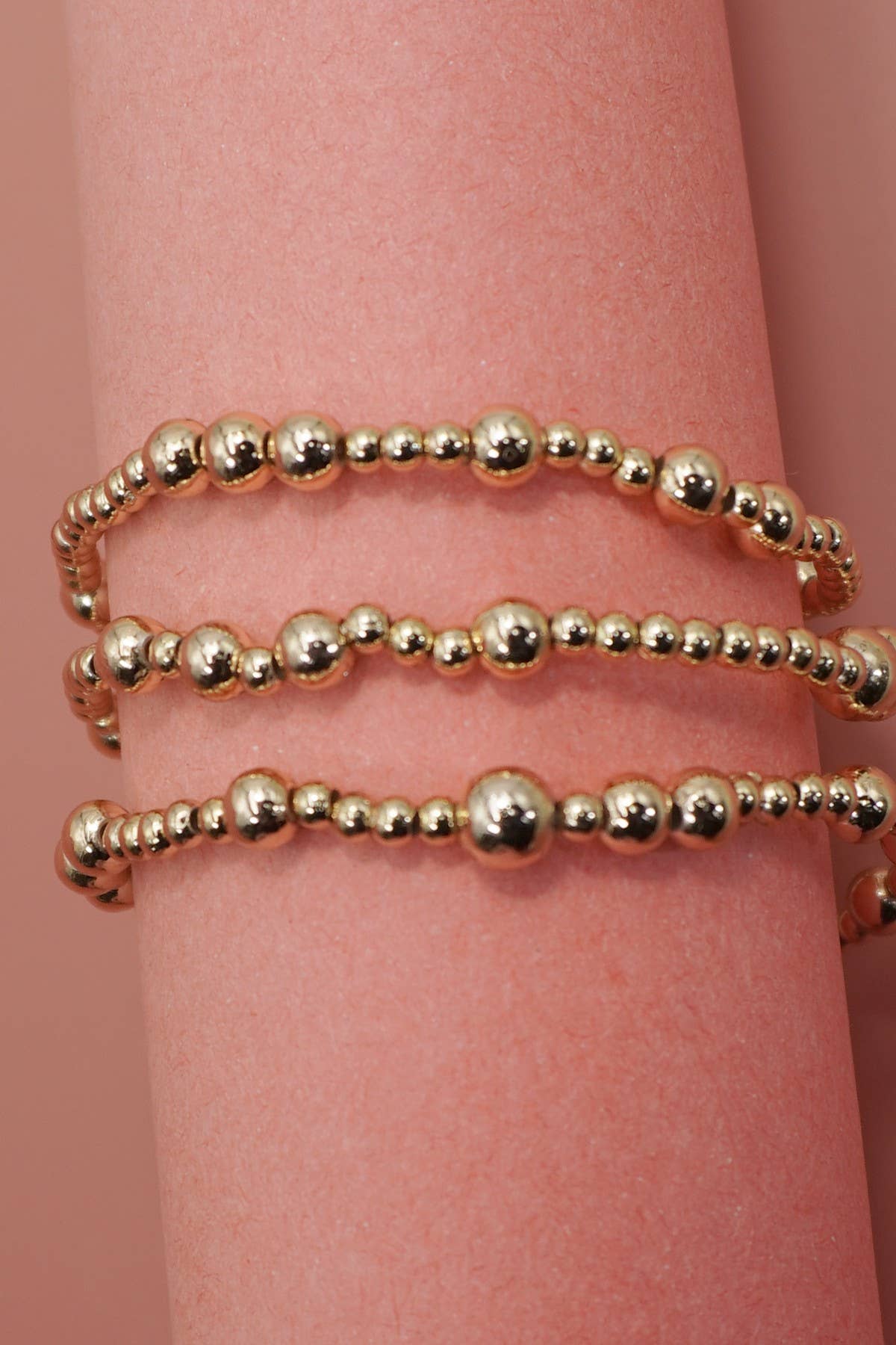 MULTI LAYER GOLD BEADED BRACELET
