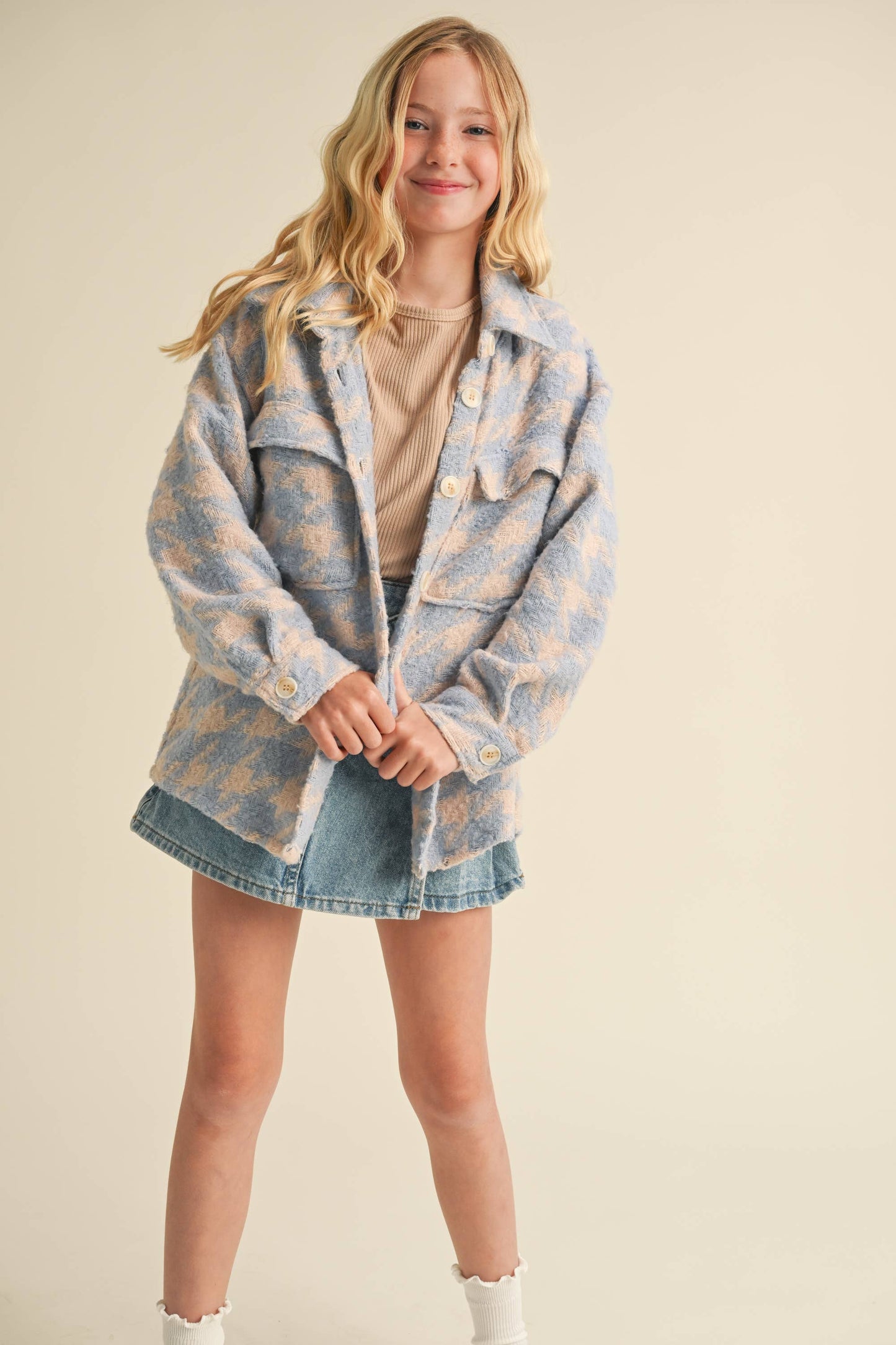 TWEEN KIDS GIRLS DOUBLE POCKET SHACKET