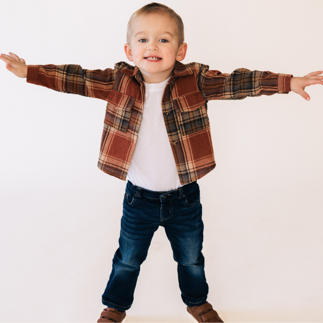 Boy's Lightweight Rust Flannel
