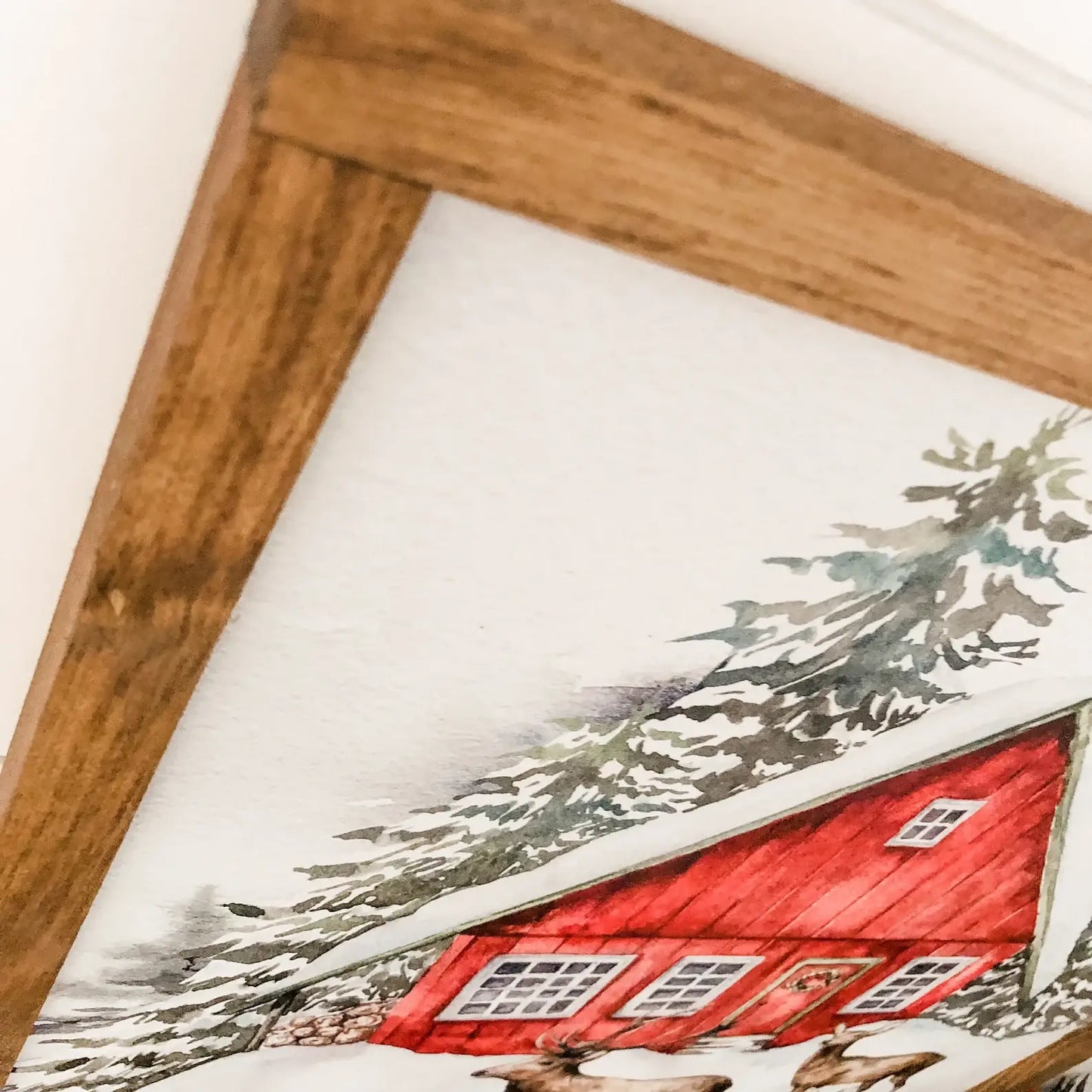 Red Barn Winter Scene Sign