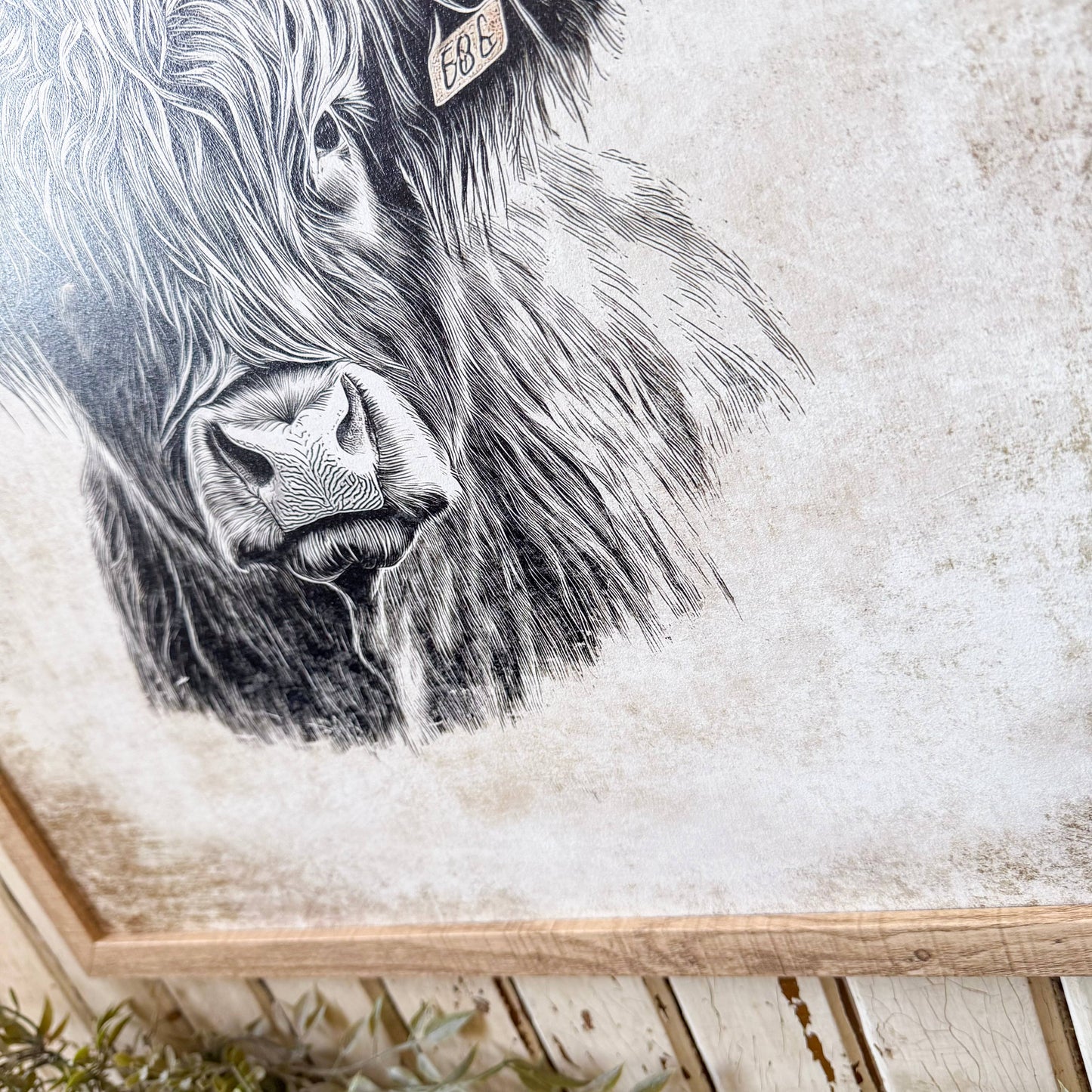 Neutral Highland Cow Wall Art Print