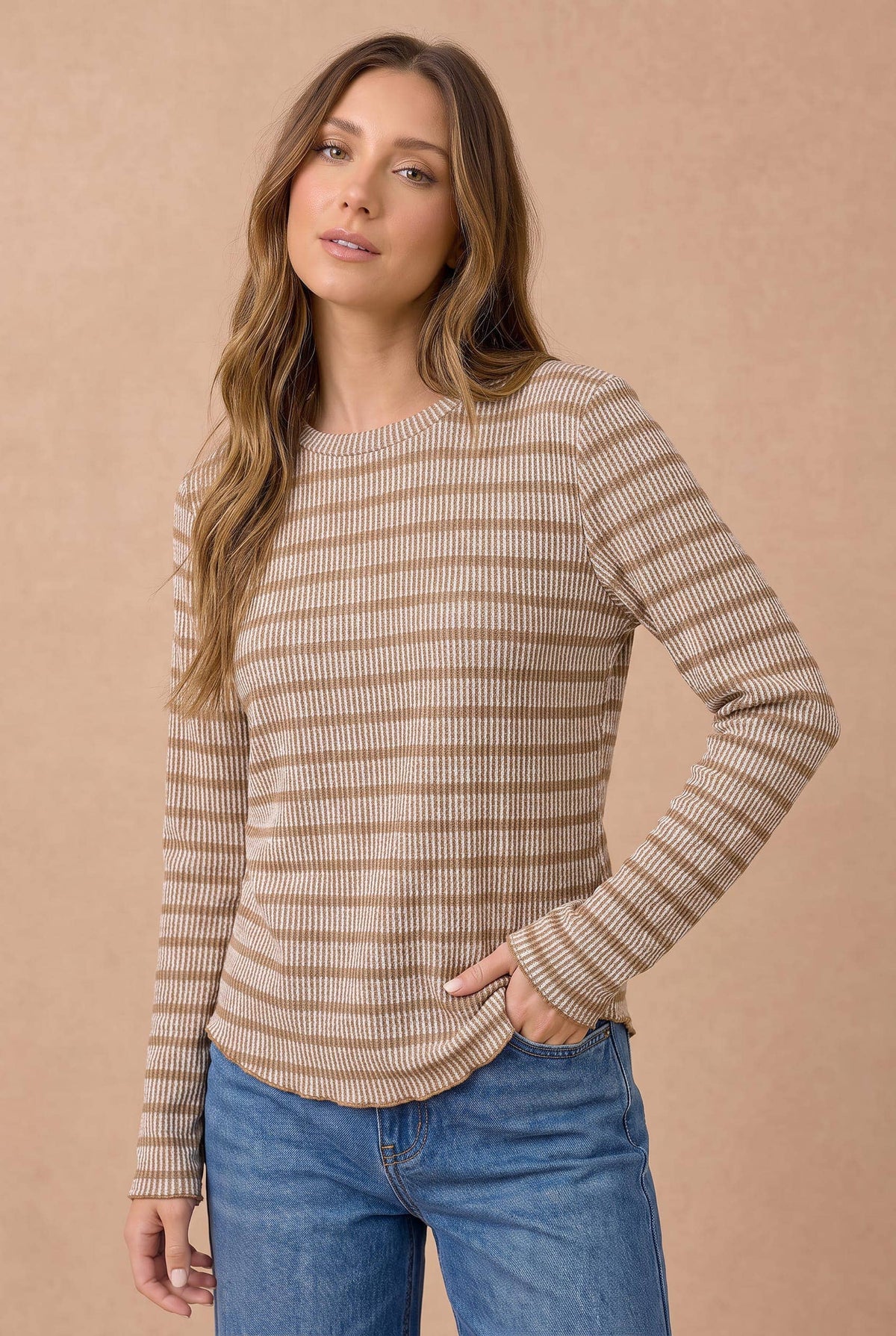 Striped Ribbed Knit Top