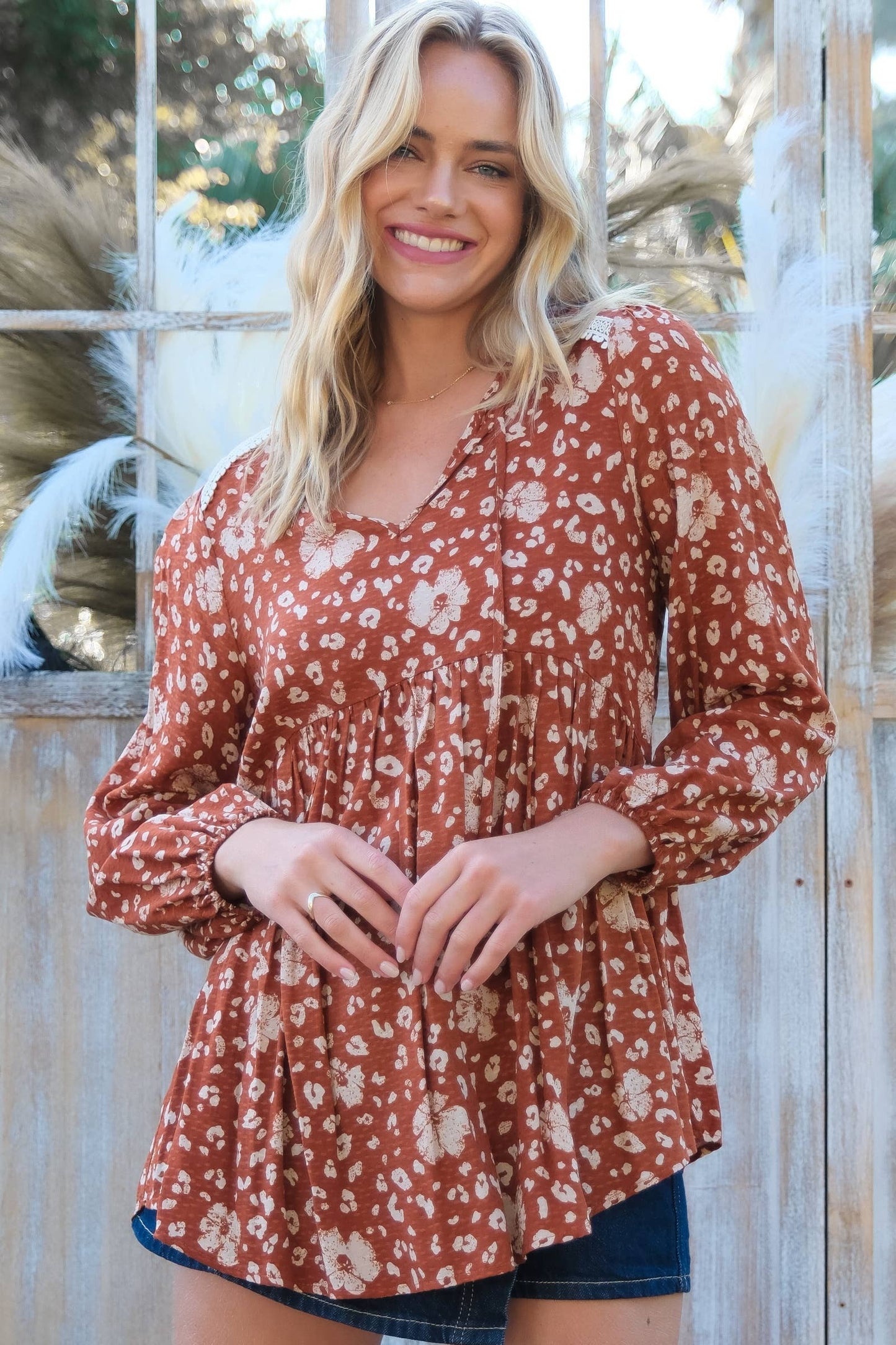 Floral Babydoll Blouse