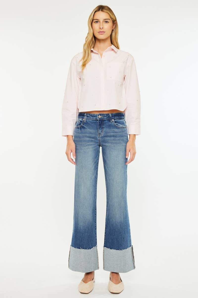 Kancan "Morgan" Mid rise Cuffed Jeans
