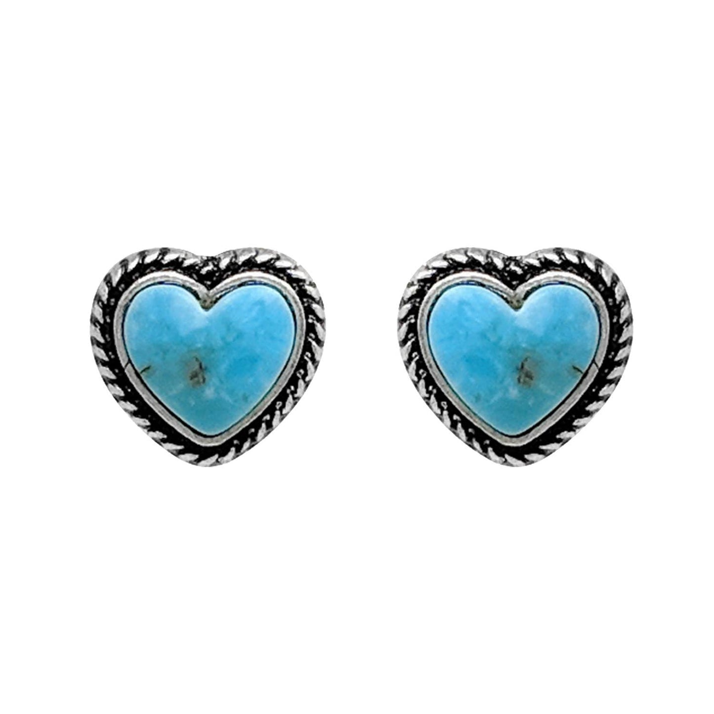 Western Navajo Turquoise Heart Earrings