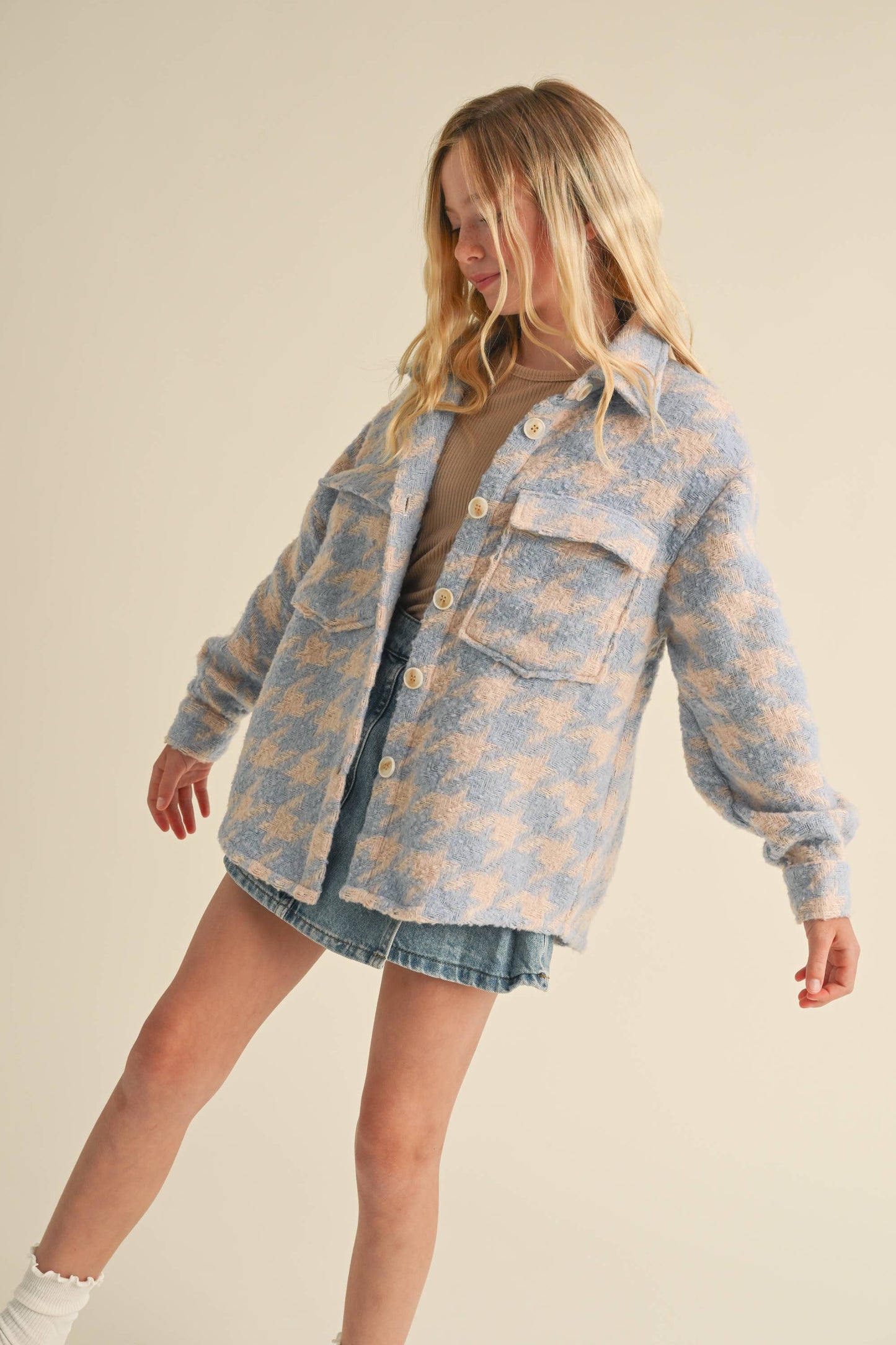 TWEEN KIDS GIRLS DOUBLE POCKET SHACKET