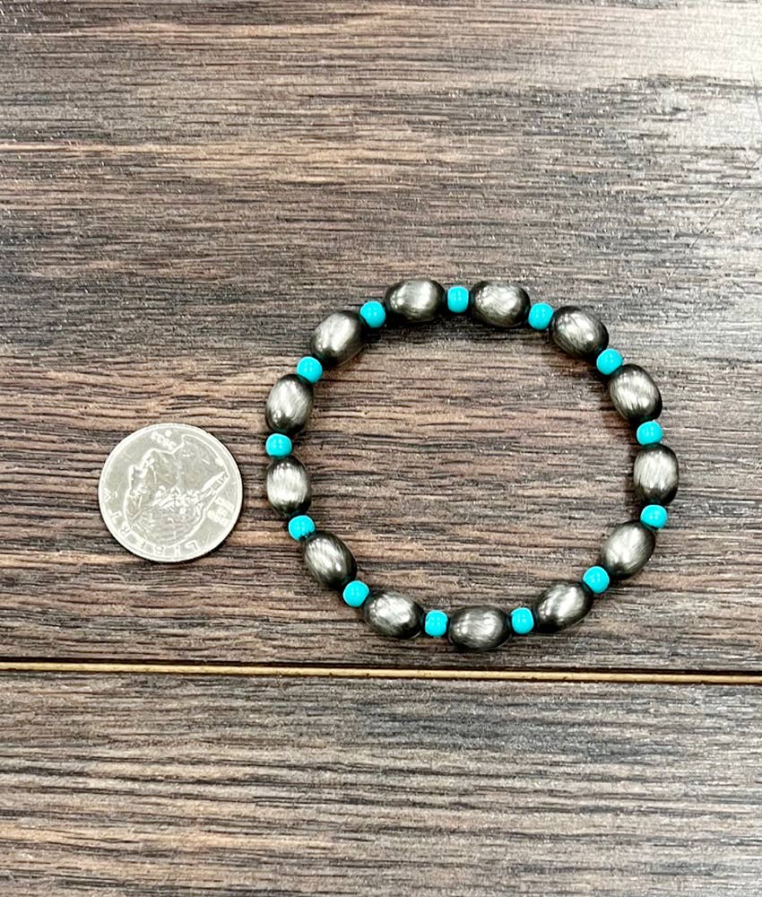 Oval Navajo Bead Stretch Bracelet